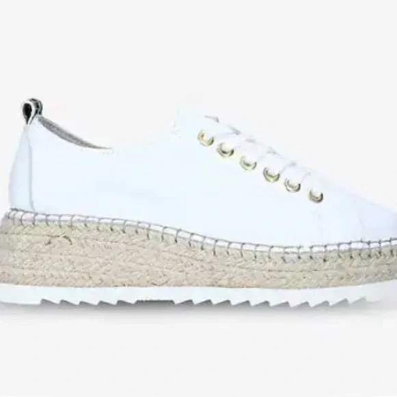 Carvela Chase White Espadrille Platform Trainers - Picture 4 of 9